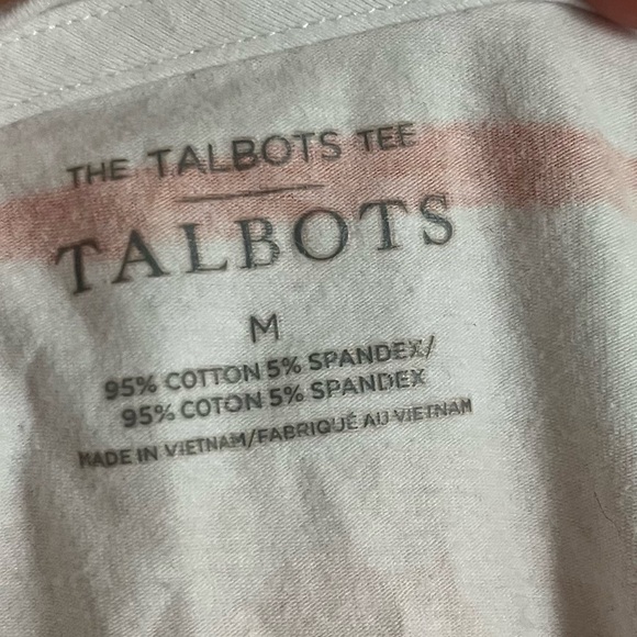 Talbots • Pink Orange White Striped Talbots Tee - Picture 4 of 4